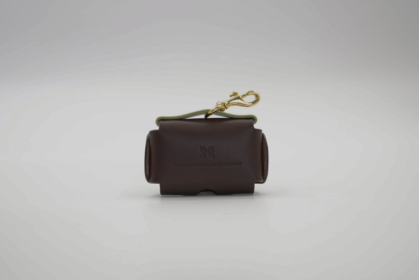 Waste Bag Holder in Brown with Grey Trim