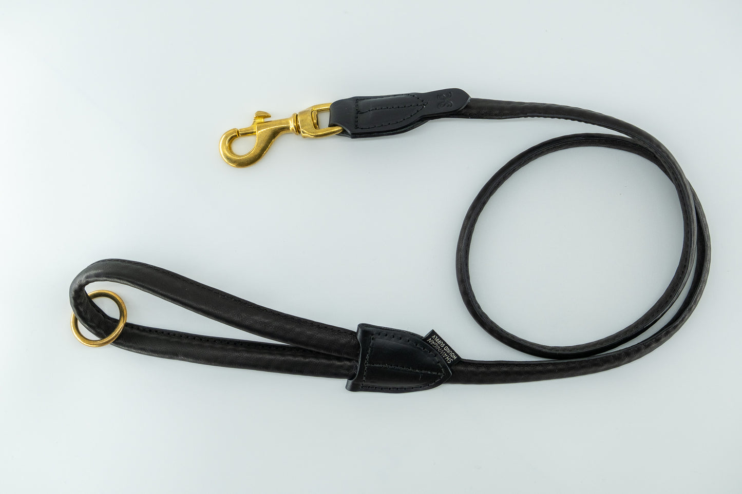 Rolled Leather Lead in Black