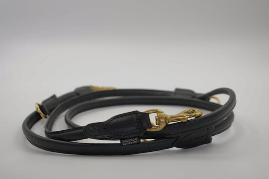 Leather Adaptable Training Lead in Black