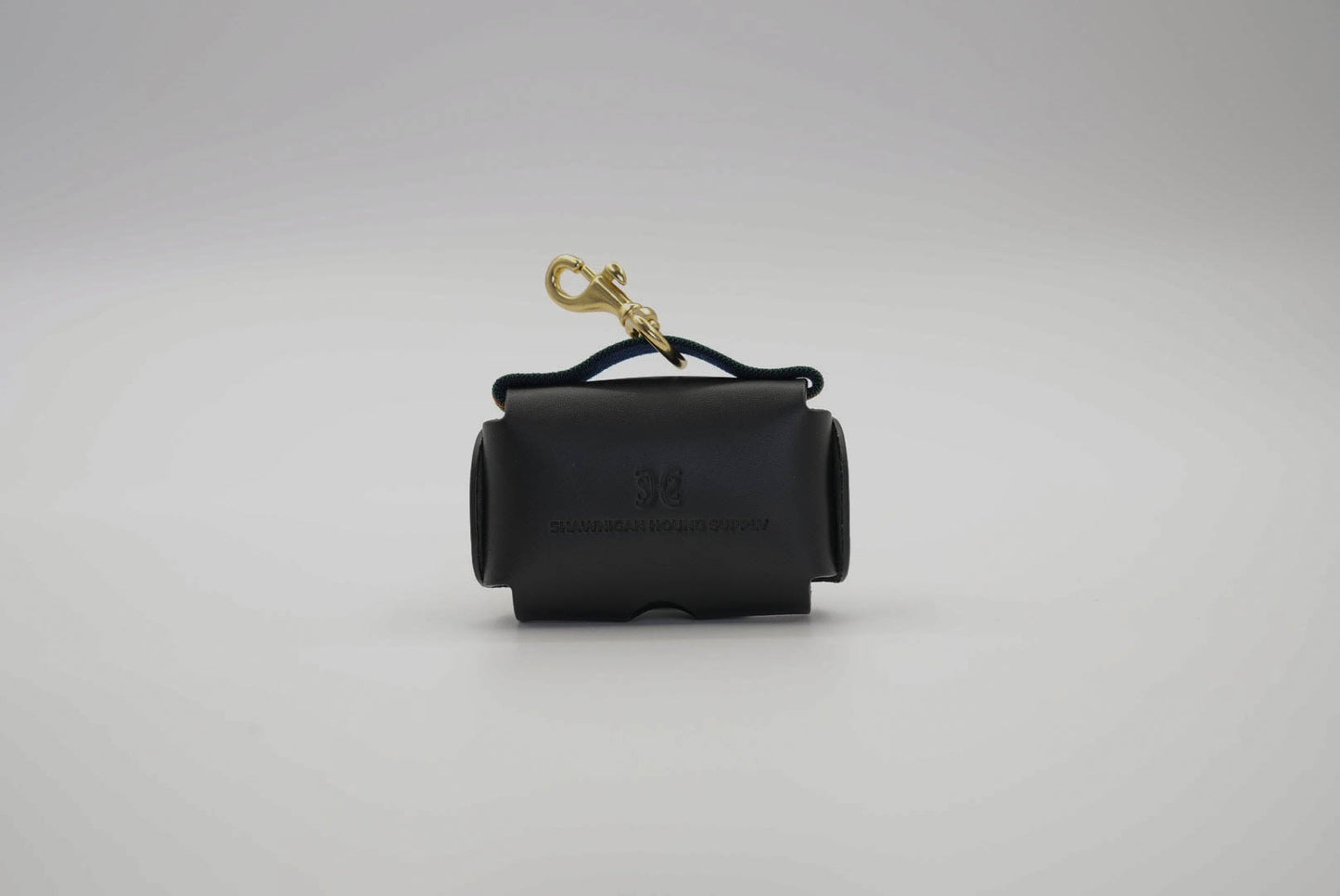 Waste Bag Holder in Black with Green Trim