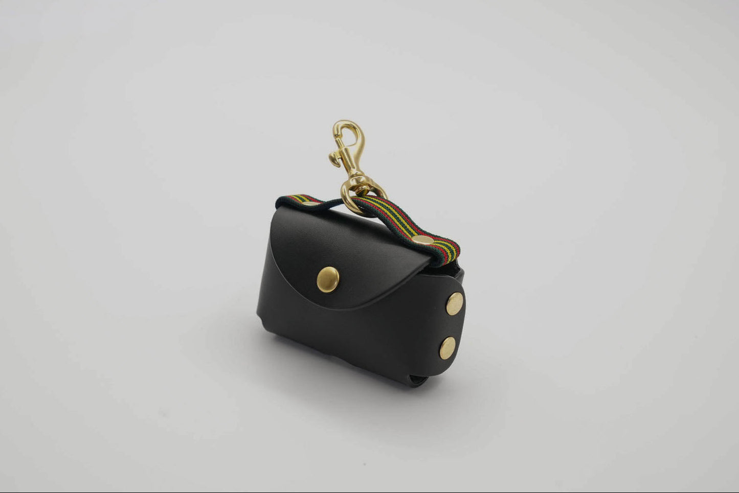 Waste Bag Holder in Black with Green Trim