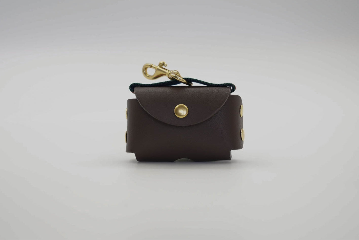 Waste Bag Holder in Brown with Green Trim