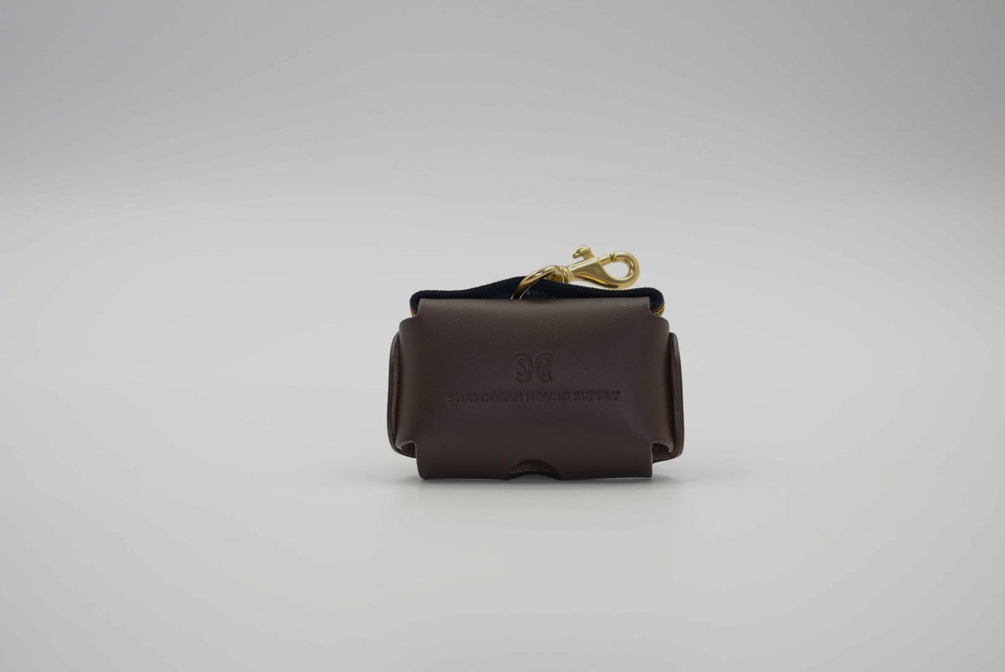 Waste Bag Holder in Brown with Green Trim