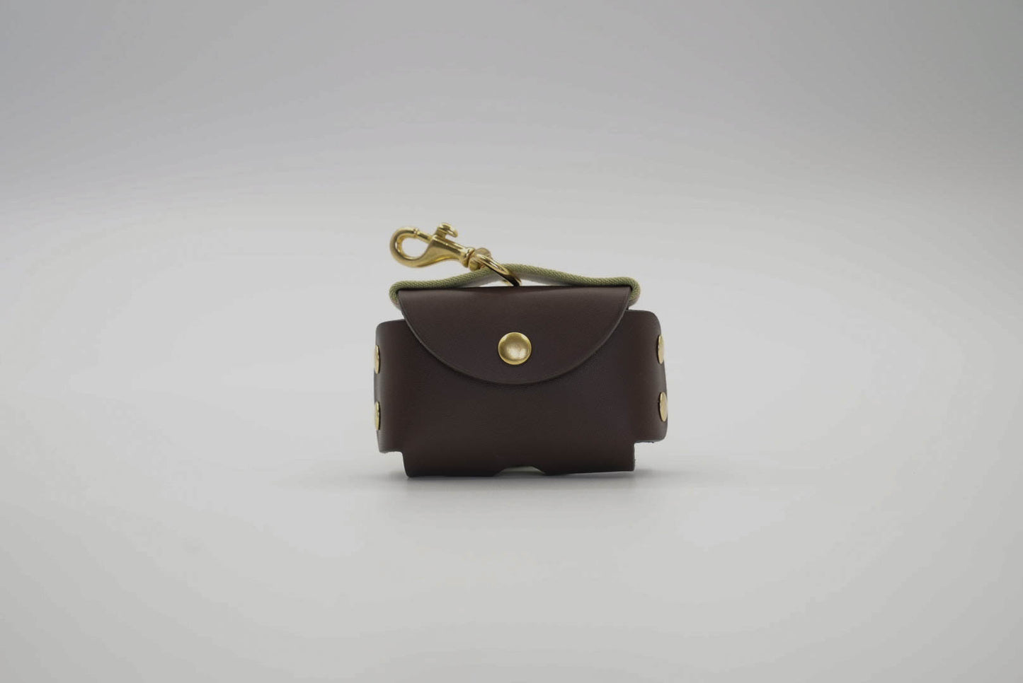 Waste Bag Holder in Brown with Grey Trim