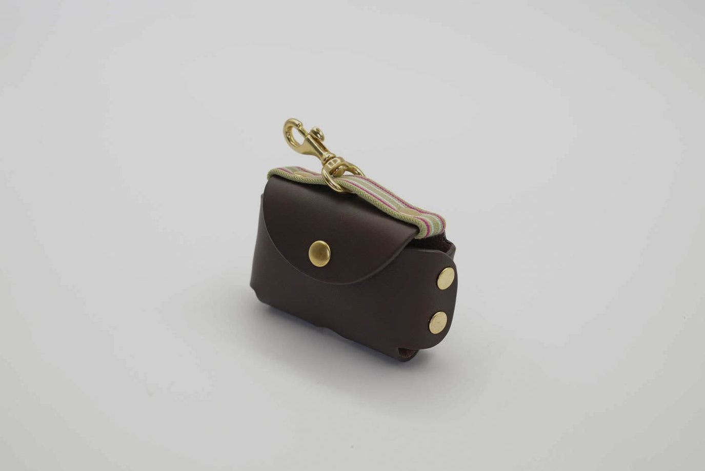 Waste Bag Holder in Brown with Grey Trim