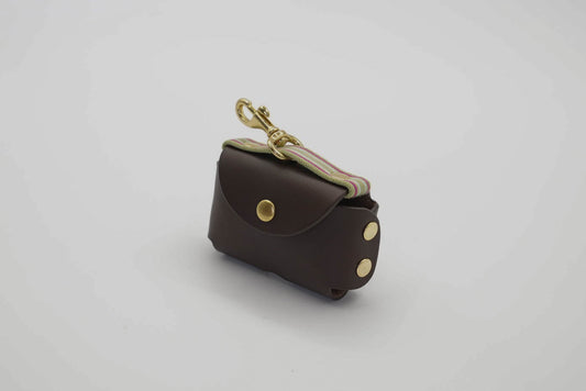 Waste Bag Holder in Brown with Grey Trim